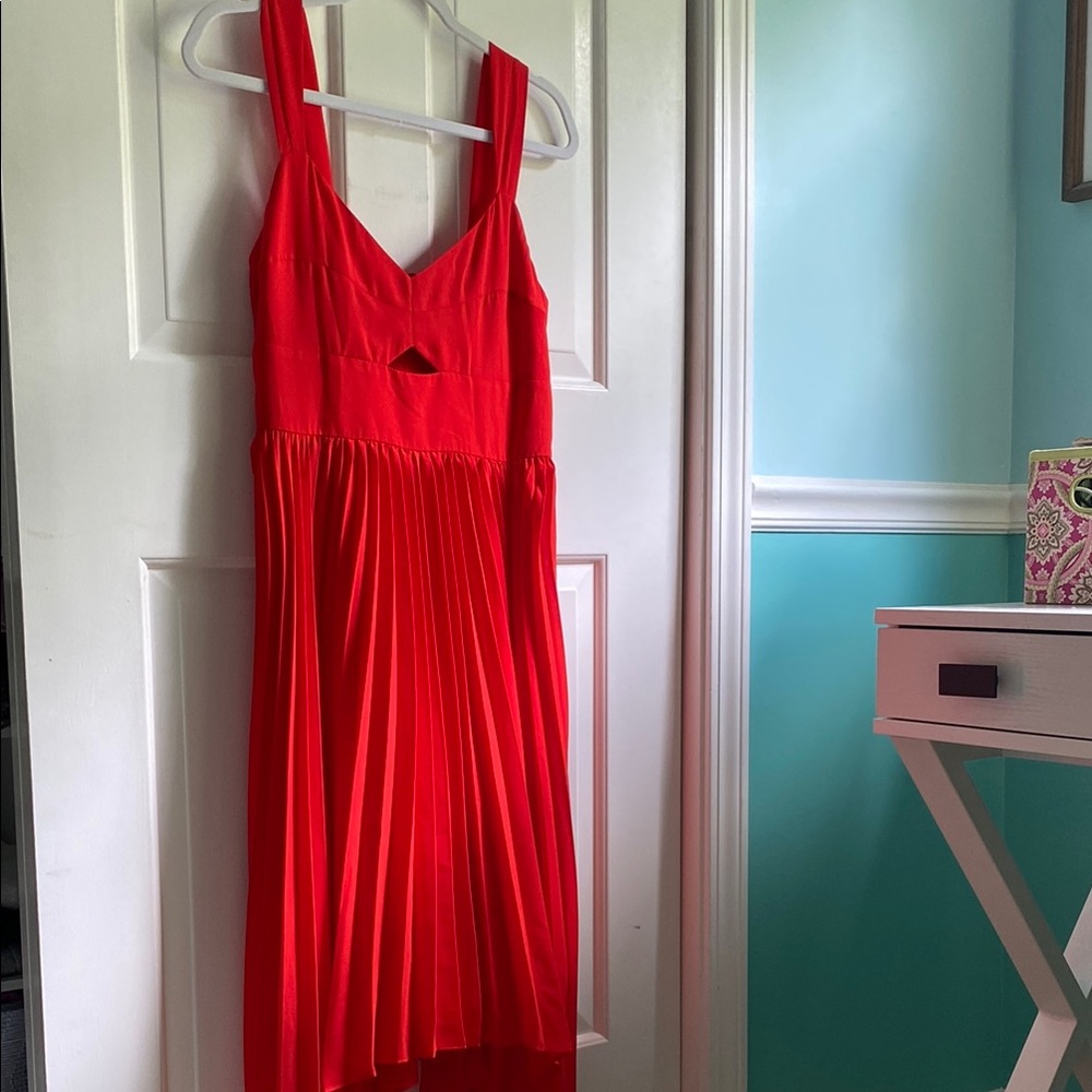 Banana Republic Vibrant Orange-Red Sleeveless Formal Dress